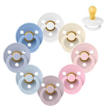 Bibs Rund Colour Napp - Sampak - 8 st. - strl. 1 - Babyshower-kollektionen 