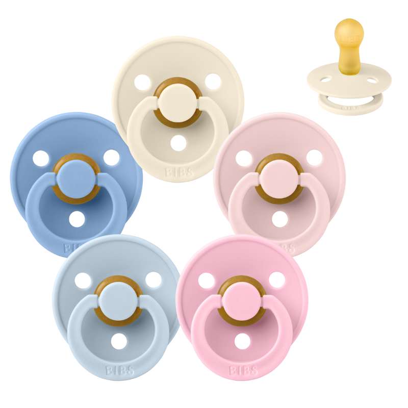 Bibs Rund Colour Napp - Sampak - 5 st. - strl. 2 - The Babyshower Collection 