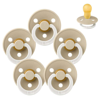 Bibs Rund Colour Napp - Sampak - 5 st. - strl. 3 - GLOW - Vanilj 