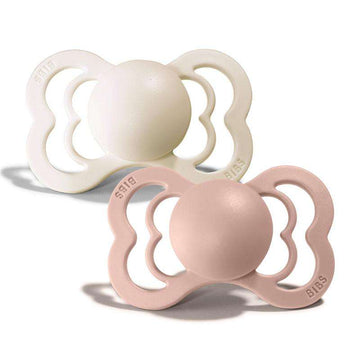 BIBS Supreme Sut - 2-Pak - Str. 1 - Silikone - Ivory/Blush