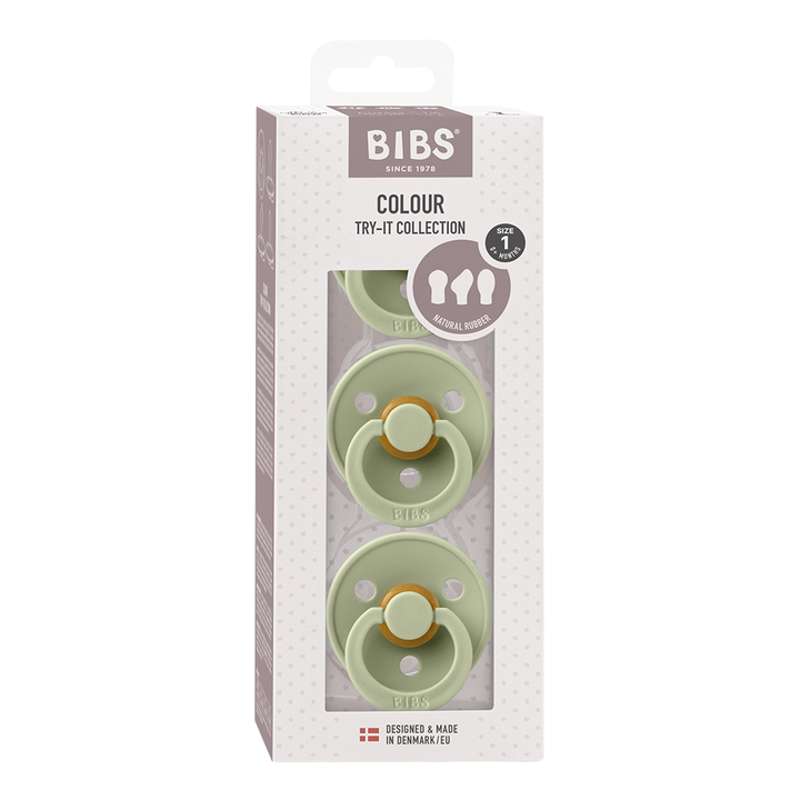 BIBS Try-It Collection - 3 Olika Nappar - Colour - Stl. 1 - Sage