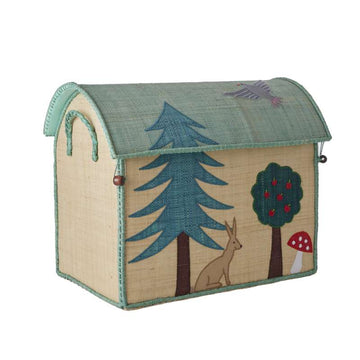 RICE Raffia Förvaringshus - Happy Forest - Medium 