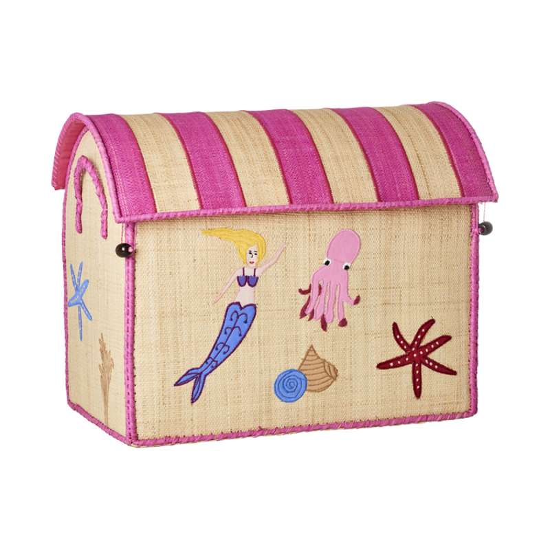 RICE Raffia Förvaringshus - Mermaid - Medium 