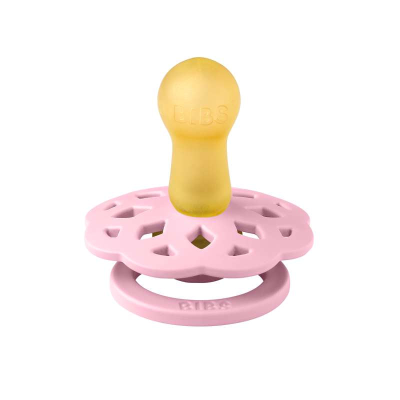 BIBS Rund Boheme-napp - strl. 2 - naturgummi - Babyrosa 
