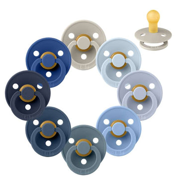 Bibs Rund Colour Napp - Sampak - 8 st. - strl. 1 - Blåögd baby 