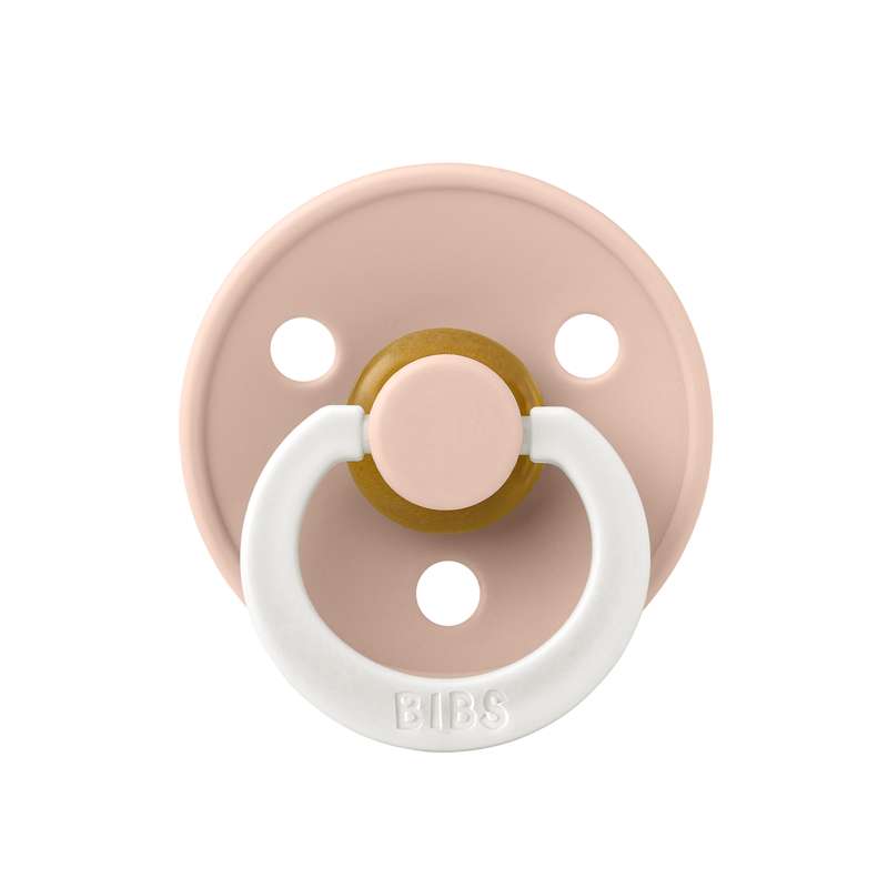 Bibs Rund Colour Napp - strl. 2 - naturgummi - GLOW - Blush 
