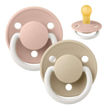 Bibs De Lux Napp - 2-Pack - strl. 1 - naturgummi - GLOW - Blush/Vanilj 