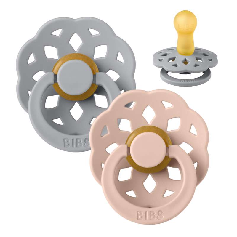 Bibs Boheme Napp - 2-Pack - strl. 2 - naturgummi - Moln/Blush 
