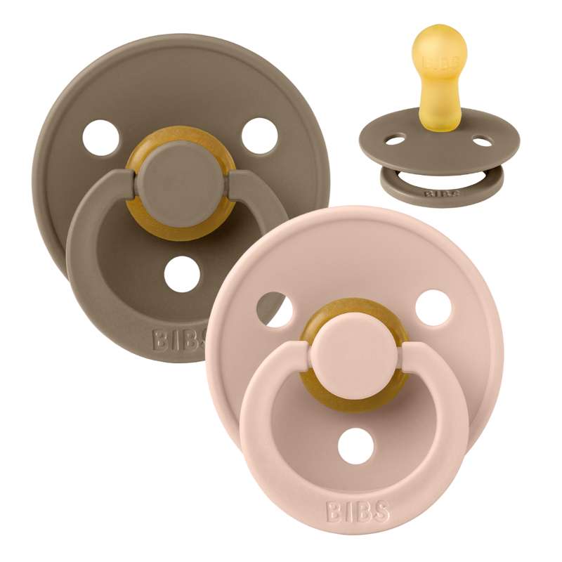 BIBS Rund Colour Sut - 2-Pack - Str. 2 - Naturgummi - Dark Oak/Blush