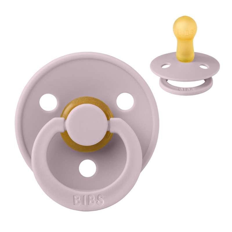 Bibs Rund Colour Napp - strl. 2 - naturgummi - Dämpad lila 