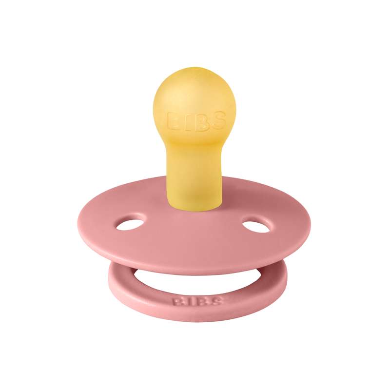 Bibs Rund Colour Napp - strl. 1 - naturgummi - Dammig rosa 