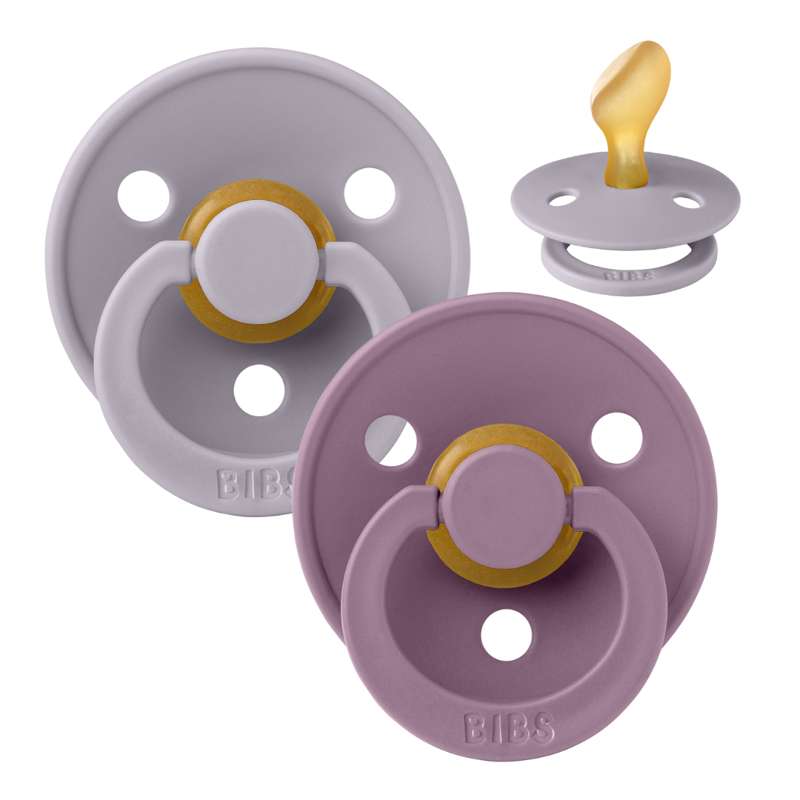 Bibs Anatomisk Colour Napp - 2-Pack - strl. 2 - naturgummi - Fossil Grey/Mauve 