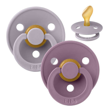 Bibs Anatomisk Colour Napp - 2-Pack - strl. 2 - naturgummi - Fossil Grey/Mauve 