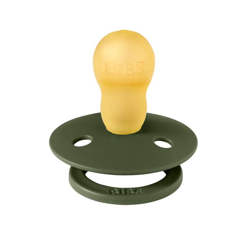 Bibs Rund Colour Napp - strl. 3 - naturgummi - Jägaregrön 