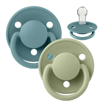 BIBS Rund De Lux Sut - 2-Pak - Onesize - Silikone - Island Sea/Sage