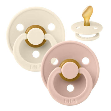 Bibs Anatomisk Colour Napp - 2-Pack - strl. 2 - naturgummi - Elfenben/Blush 