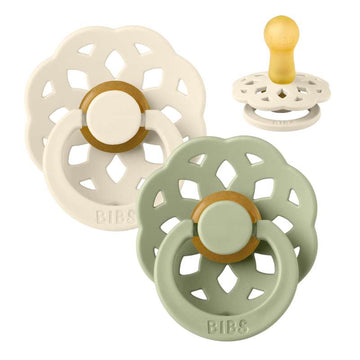 BIBS Boheme Sut - 2-Pack - Strl. 2 - Naturgummi - Ivory/Sage