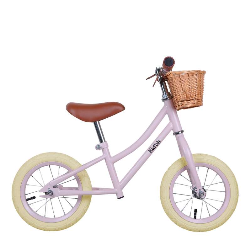 Kid'oh Löpcykel m. Cykelkorg - Pale Rose 