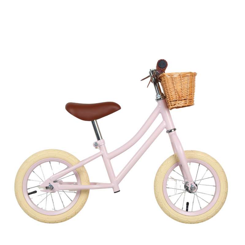 Kid'oh Löpcykel m. Cykelkorg - Pale Rose 