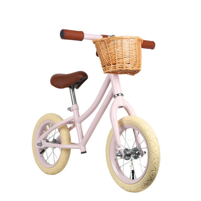 Kid'oh Löpcykel m. Cykelkorg - Pale Rose 