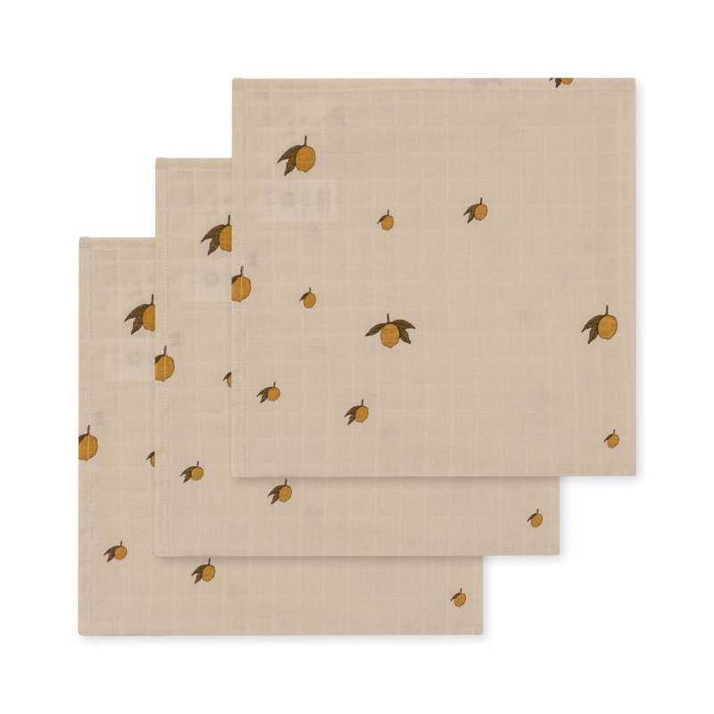 Konges Sløjd 3-pack tygblöjor GOTS - LEMON