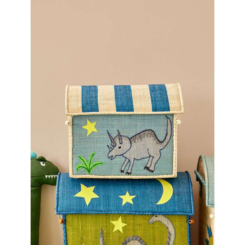 RICE Raffia Förvaringshus - Ny Dinosaur - Liten 