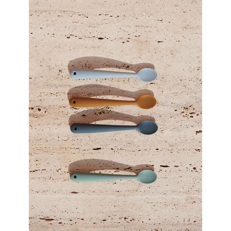 Liewood Siv Bløde Babyskeer - 4-pak - Silikone - Blue Multi Mix