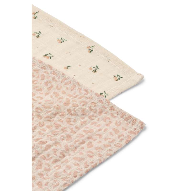 Liewood Lewis Muslin Tygblöjor - 2-pack - Mini Leo/Mini Peach Mix