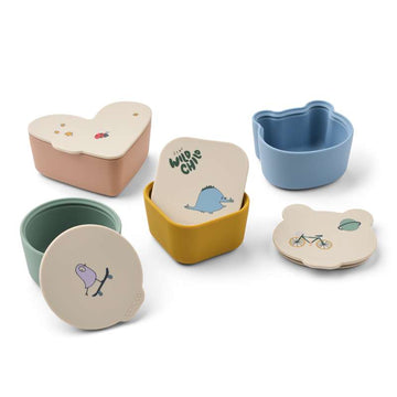 Liewood Toto Snackbox - 4-pack - Tamtam/Sandy