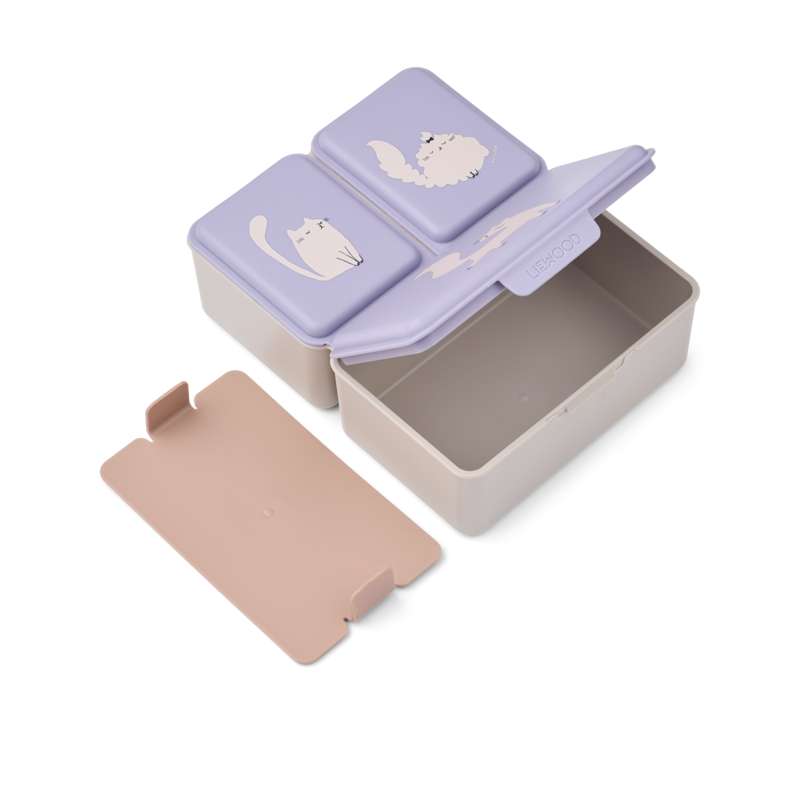 Liewood Driss Madkasse - Cat/Warm Lilac 