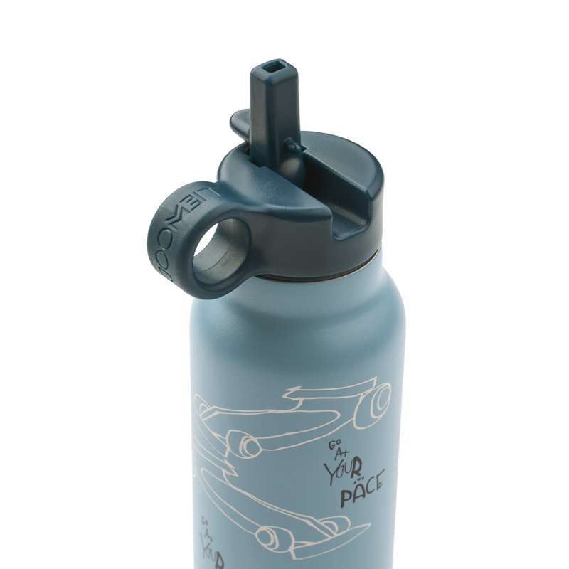 Liewood Falk Dricksflaska - Rostfritt stål - 350ml - Race Cars/Beach blue 