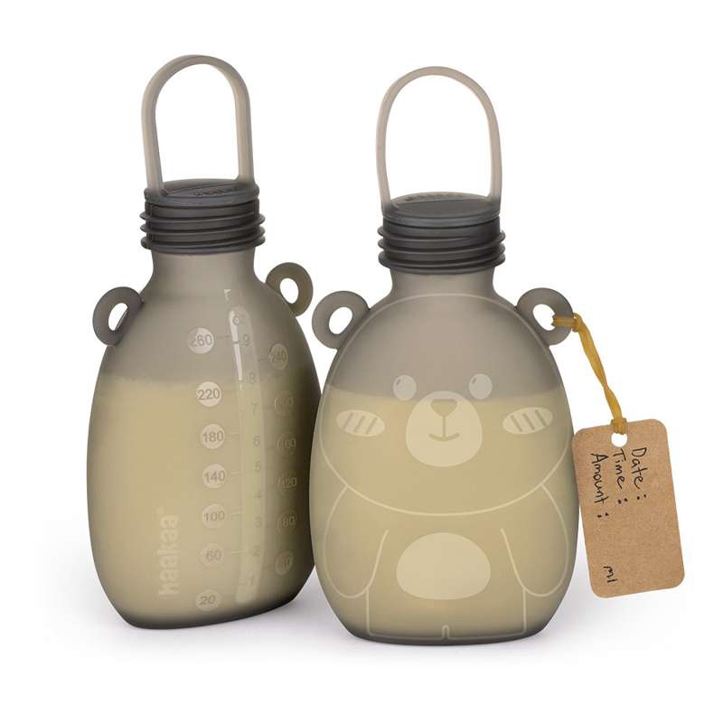 Haakaa Silikonpåse för Mjölk - Happii Bear - 2 st. - 260ml