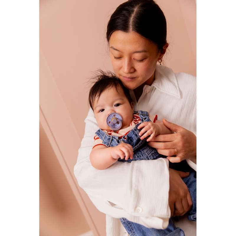 BIBS Rund Colour Napp - 2-pack - Stl. 2 - Naturgummi - Jasmine Studio - Fossil Grey/Fossil Grey
