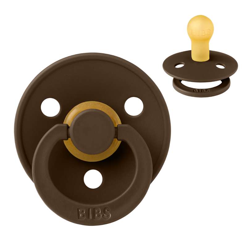 Bibs Rund Colour Napp - strl. 1 - naturgummi - Mocha 