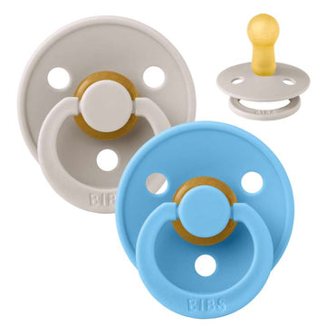 BIBS Rund Colour Sut - 2-Pak - Str. 2 - Naturgummi - Mushroom/Breeze