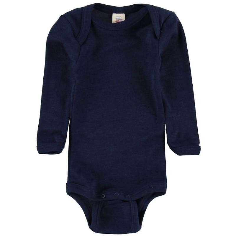 Engel Natur Bodysuit med långa ärmar - Ull/Silke - Marin