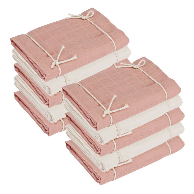 Oh'Naturel Økologiske Stofbleer/Minisvøb - 10-pak - Rose/Swan