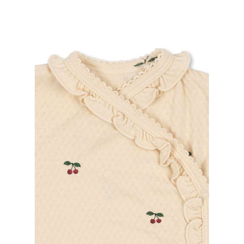 Konges Sløjd Sui Body med volanger - Nyfödd - GOTS - Körsbär