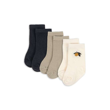 Konges Sløjd Jacquardstrumpor - 3-pack - Lemon Mix 