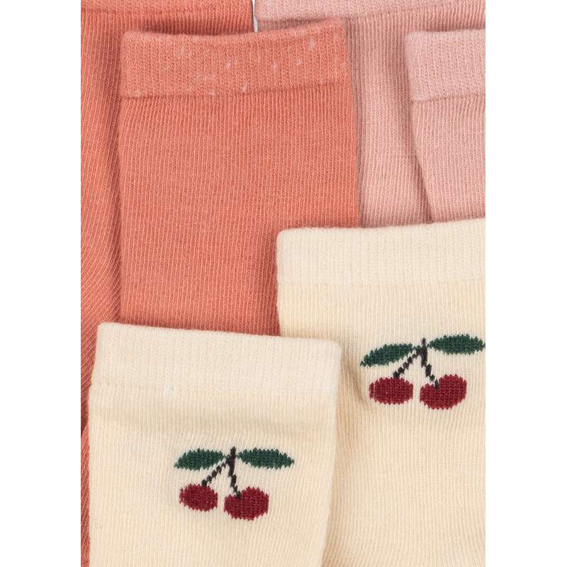 Konges Sløjd Jacquardsockor - 3-pack - Cherry Mix 
