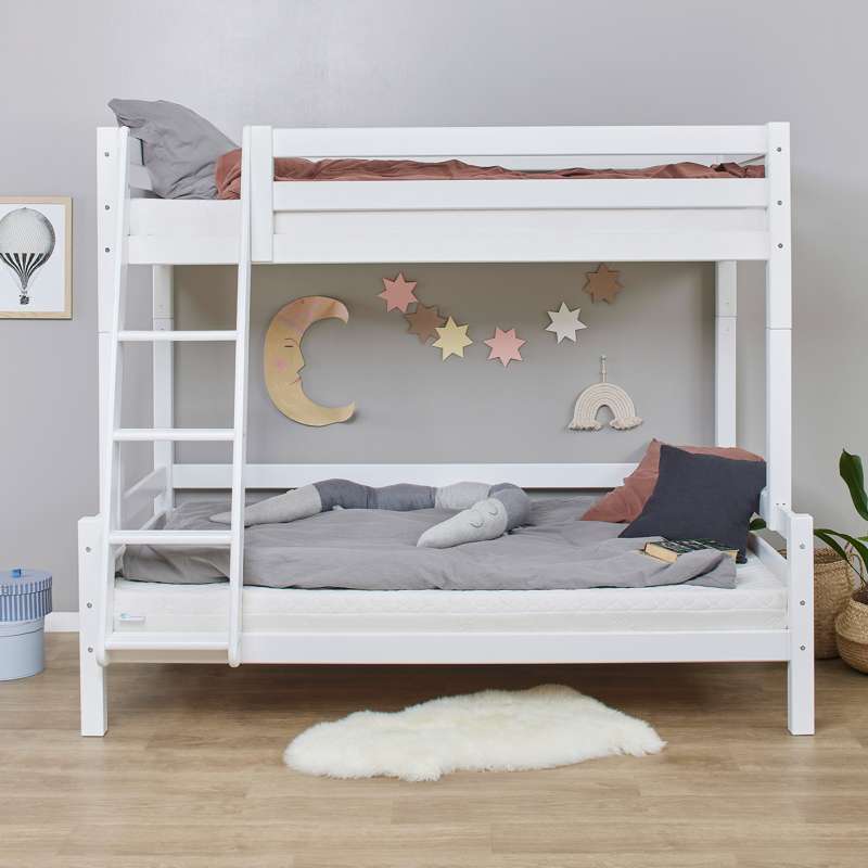 Hoppekids ECO Luxury - Hög Familjesäng - 120x200 cm. - Vit