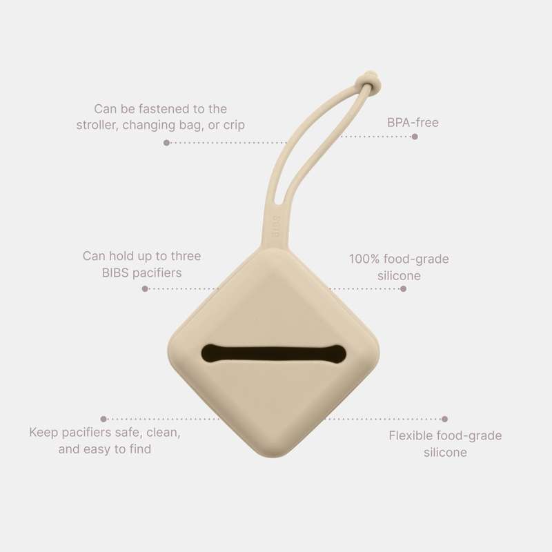 BIBS Accessories Pacifier Case - Silikone - Sutteboks m. Plads til 3 Sutter - Dark Oak
