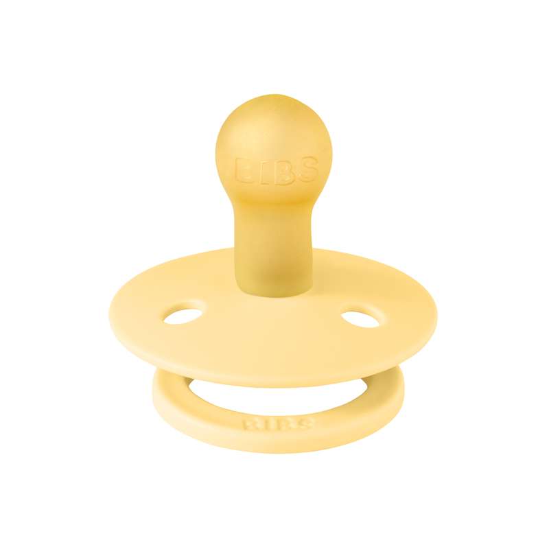 Bibs Rund Colour Napp - strl. 1 - naturgummi - Blekt Smör 