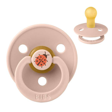 BIBS Rund Colour Napp - Stl. 1 - Naturgummi - Ladybug Studio - Blush