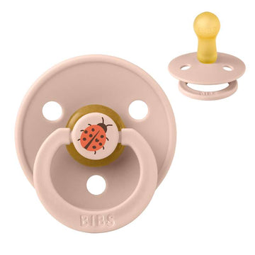 BIBS Rund Colour Napp - Stl. 2 - Naturgummi - Ladybug Studio - Blush
