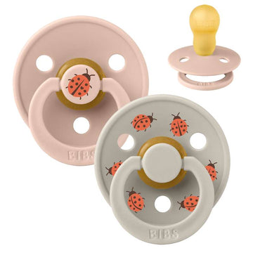 BIBS Rund Colour Napp - 2-pack - Stl. 3 - Naturgummi - Ladybug Studio - Blush Mix