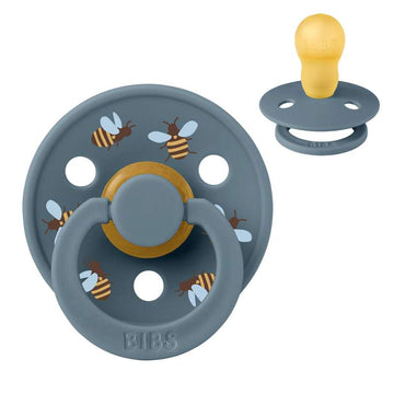 BIBS Rund Colour Napp - Stl. 3 - Naturgummi - Bumblebee Studio - Petrol
