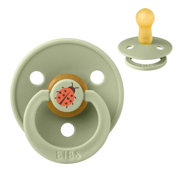 BIBS Rund Colour Napp - Stl. 2 - Naturgummi - Ladybug Studio - Sage