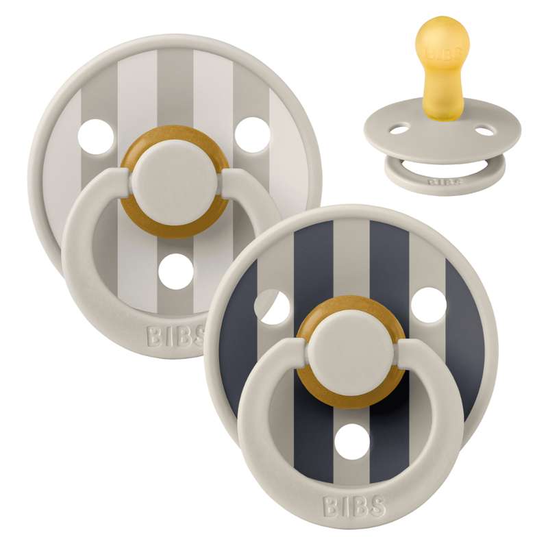Bibs Rund Colour Napp - 2-Pack - strl. 2 - naturgummi - Studio - Block - Sandmix 