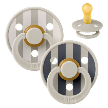 Bibs Rund Colour Napp - 2-Pack - strl. 2 - naturgummi - Studio - Block - Sandmix 